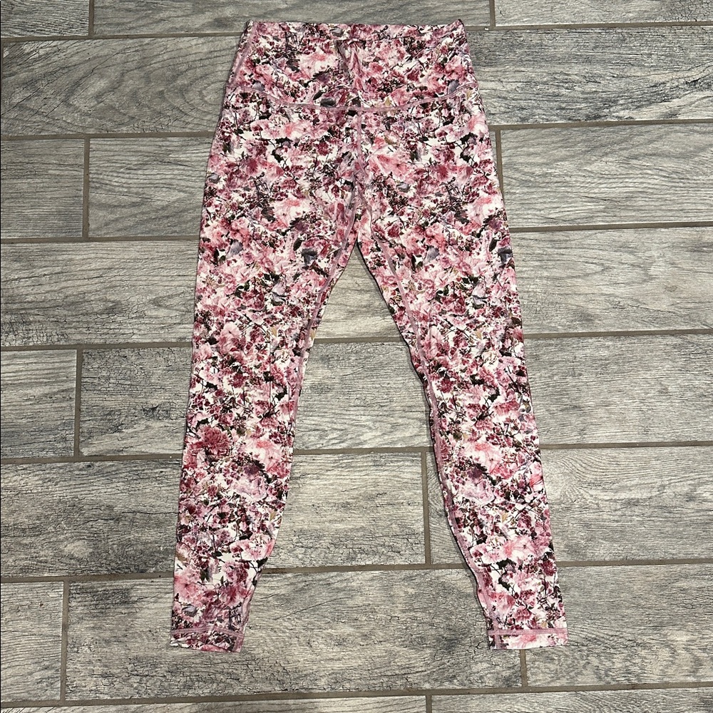 Lululemon Floral Pink Leggings